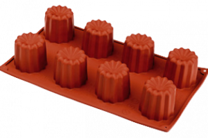 Силиконова форма CANELE 8 гнезда, 30×17,5см, D5см, H5см, вместимост 92ml, 1бр.