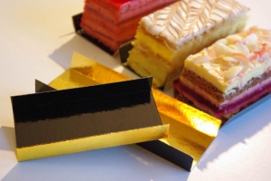 Правоъгълни подложки двустранни златно/ черно, U форма 4.5×10см, 200бр.