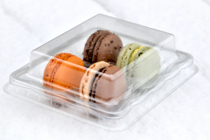 Kутия с капак за 4 макарона, прозрачна, 25 бр.