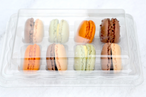 Kутия с капак за 8 макарона, прозрачна, 25 бр.