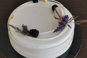 Подложка за торта  D24cм, трислойна, черна/ бяла, 1бр.