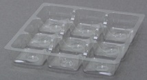 Подложка за 9 бонбона,  (040x040x024мм), 137x137x034мм, 1 бр.